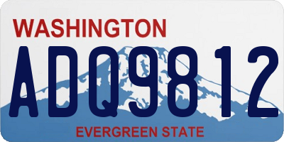 WA license plate ADQ9812