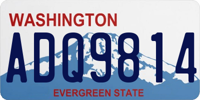WA license plate ADQ9814
