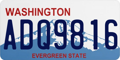 WA license plate ADQ9816