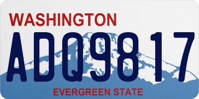 WA license plate ADQ9817