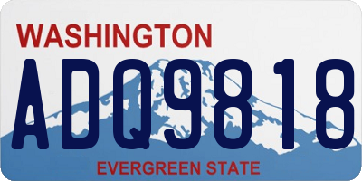 WA license plate ADQ9818