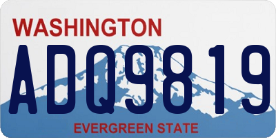 WA license plate ADQ9819