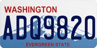 WA license plate ADQ9820