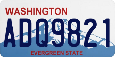 WA license plate ADQ9821