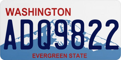 WA license plate ADQ9822
