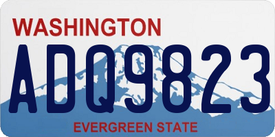 WA license plate ADQ9823