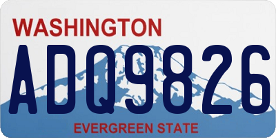 WA license plate ADQ9826
