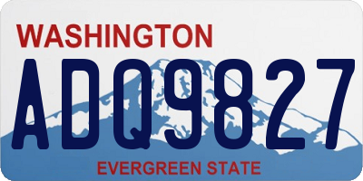 WA license plate ADQ9827