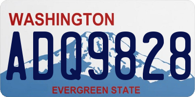 WA license plate ADQ9828