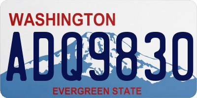 WA license plate ADQ9830
