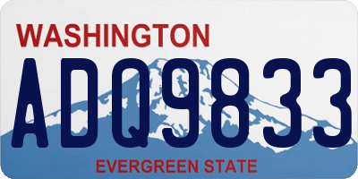 WA license plate ADQ9833