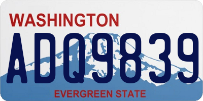 WA license plate ADQ9839