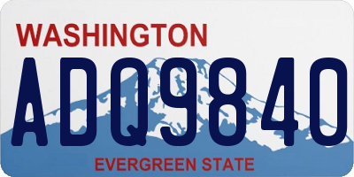 WA license plate ADQ9840