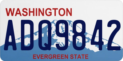 WA license plate ADQ9842