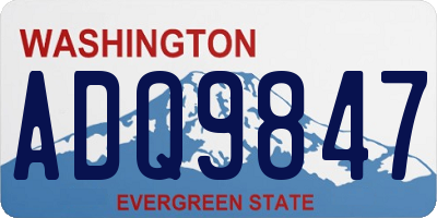WA license plate ADQ9847