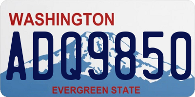 WA license plate ADQ9850