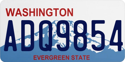 WA license plate ADQ9854