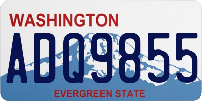 WA license plate ADQ9855