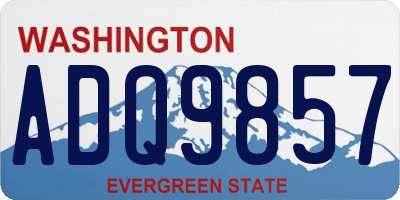 WA license plate ADQ9857