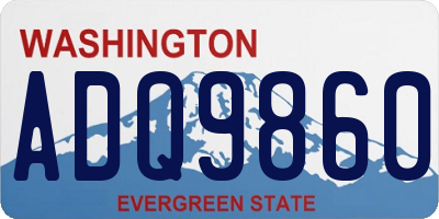 WA license plate ADQ9860