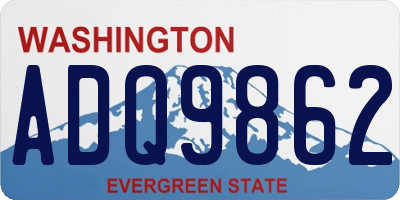 WA license plate ADQ9862
