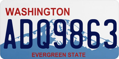 WA license plate ADQ9863