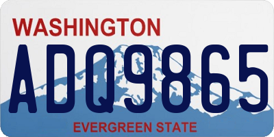 WA license plate ADQ9865