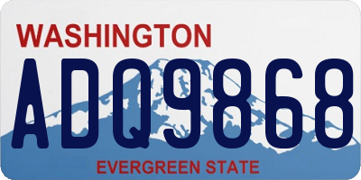 WA license plate ADQ9868