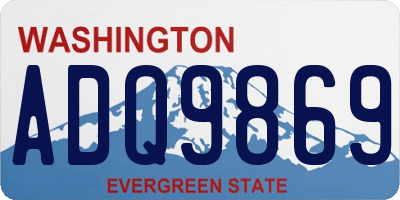 WA license plate ADQ9869