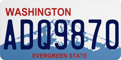 WA license plate ADQ9870