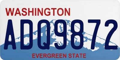 WA license plate ADQ9872