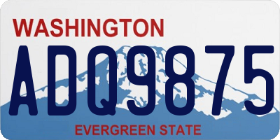 WA license plate ADQ9875