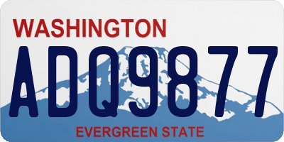 WA license plate ADQ9877