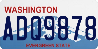 WA license plate ADQ9878