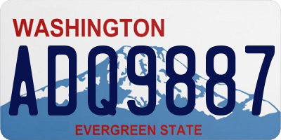 WA license plate ADQ9887