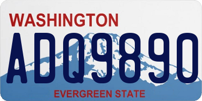 WA license plate ADQ9890