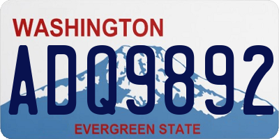 WA license plate ADQ9892