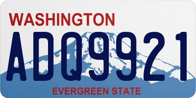 WA license plate ADQ9921
