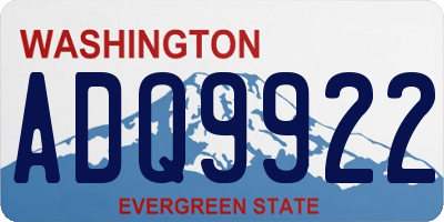 WA license plate ADQ9922