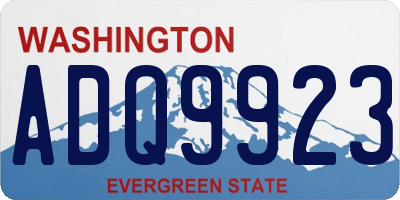 WA license plate ADQ9923