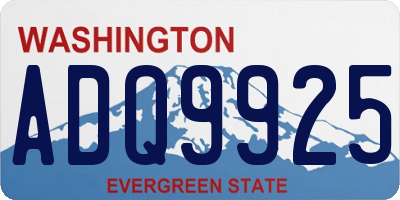 WA license plate ADQ9925