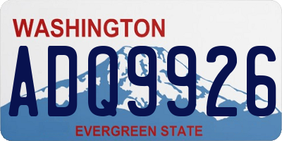 WA license plate ADQ9926