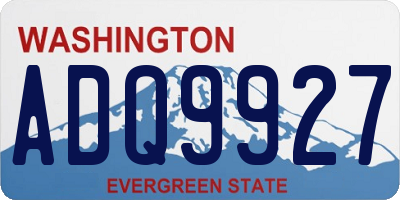 WA license plate ADQ9927