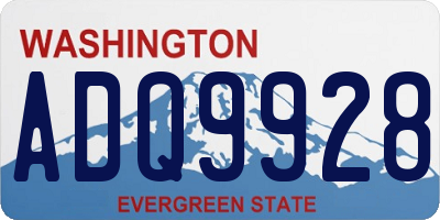 WA license plate ADQ9928