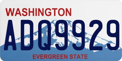 WA license plate ADQ9929