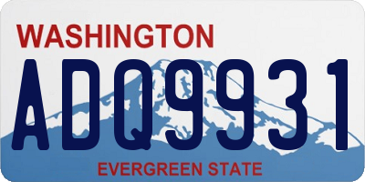 WA license plate ADQ9931