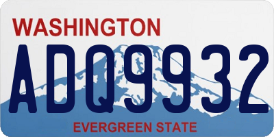 WA license plate ADQ9932