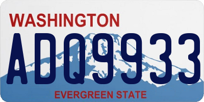 WA license plate ADQ9933