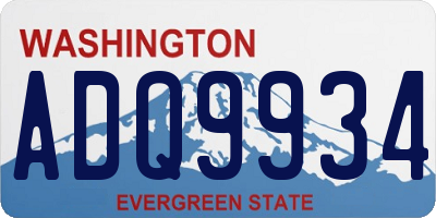 WA license plate ADQ9934