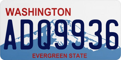 WA license plate ADQ9936